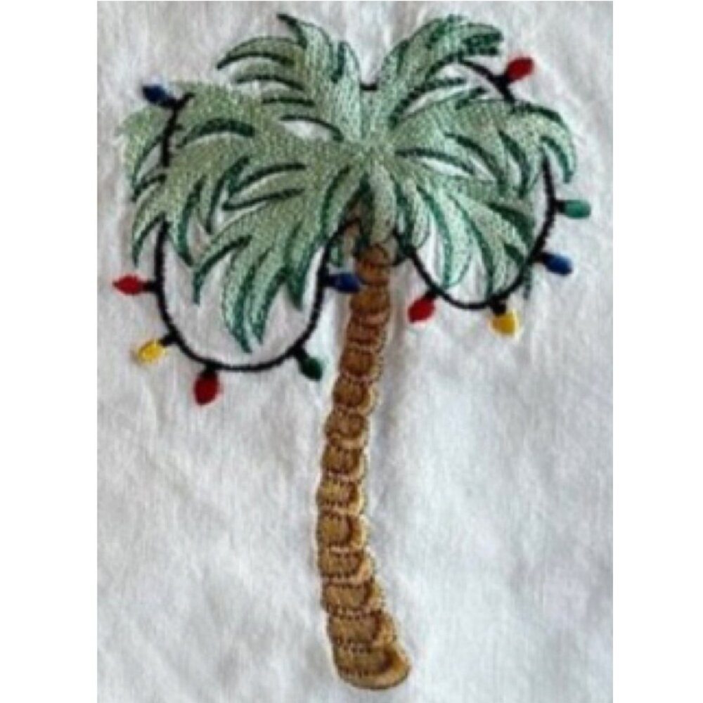 NWOT 2 cloth napkins with Christmas palm trees